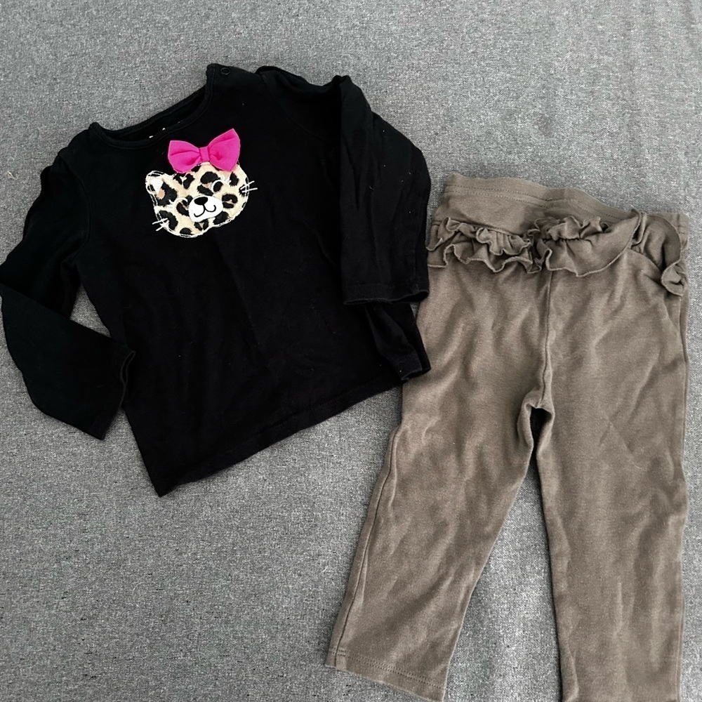 Jumping Beans Black Top with Pink Accent​